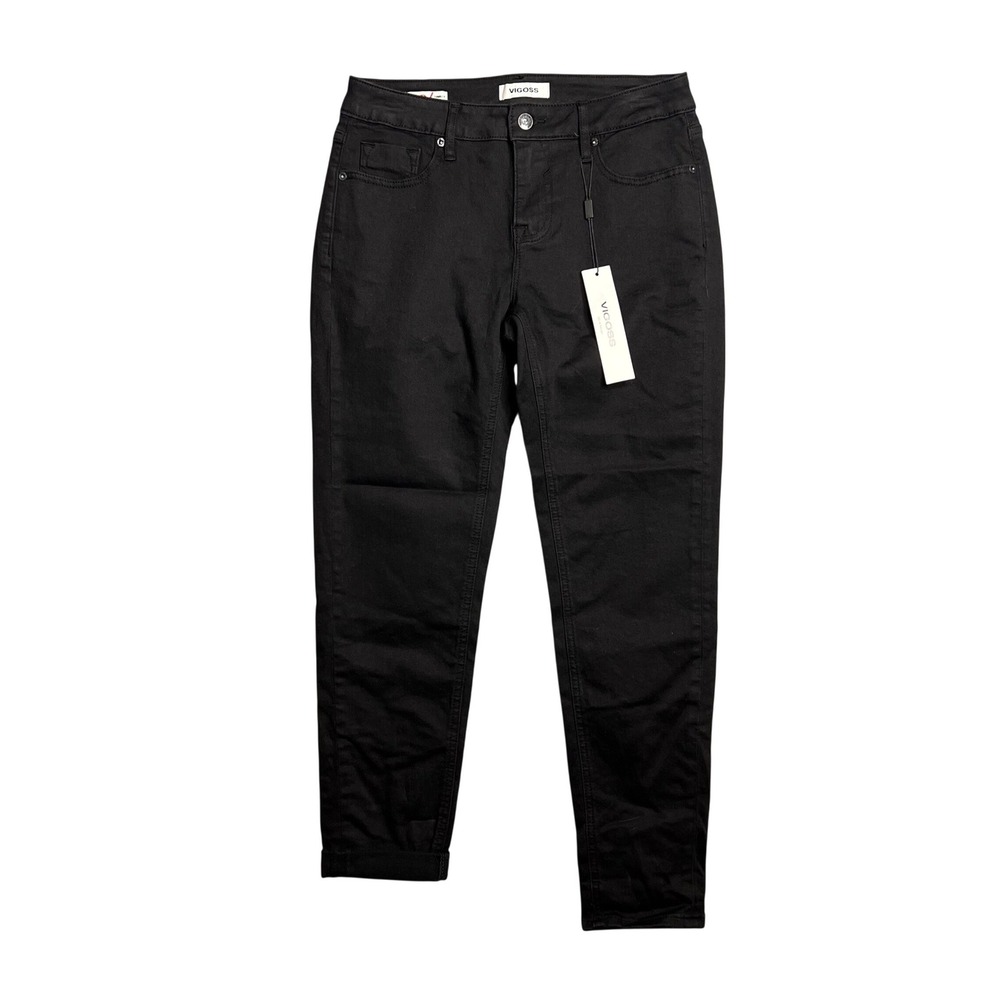 Vigoss Thompson Tomboy Ankle Jeans Size 26 Midgrise Straight Leg‎ Black NWT